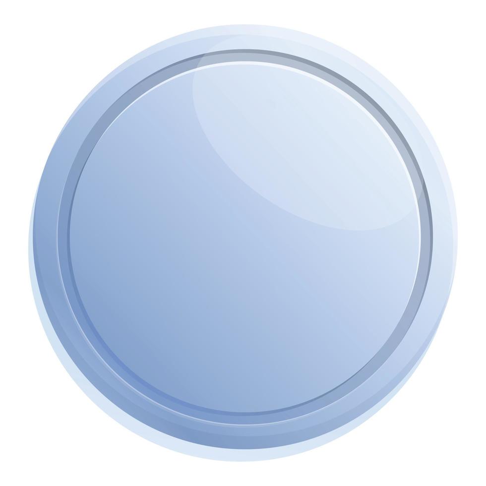 Round battery icon, cartoon style vector