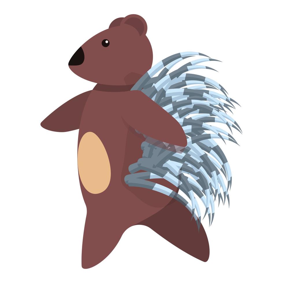 Porcupine icon, cartoon style vector