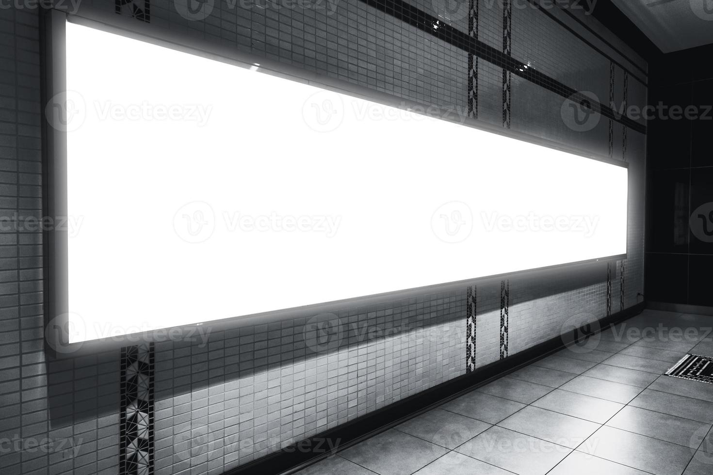 Blank Billboard or Advertising space at walking street night with space for text photo