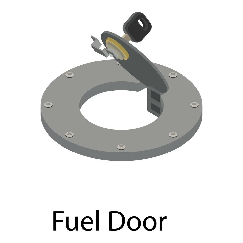 Fuel door icon, isometric style vector