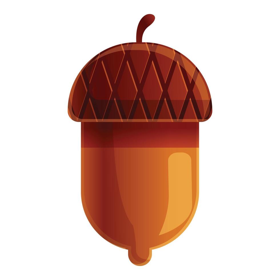 Oak nut icon, cartoon style vector