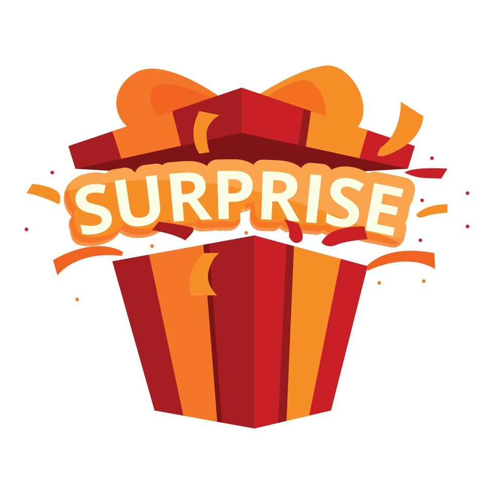 Family surprise icon, cartoon style vector