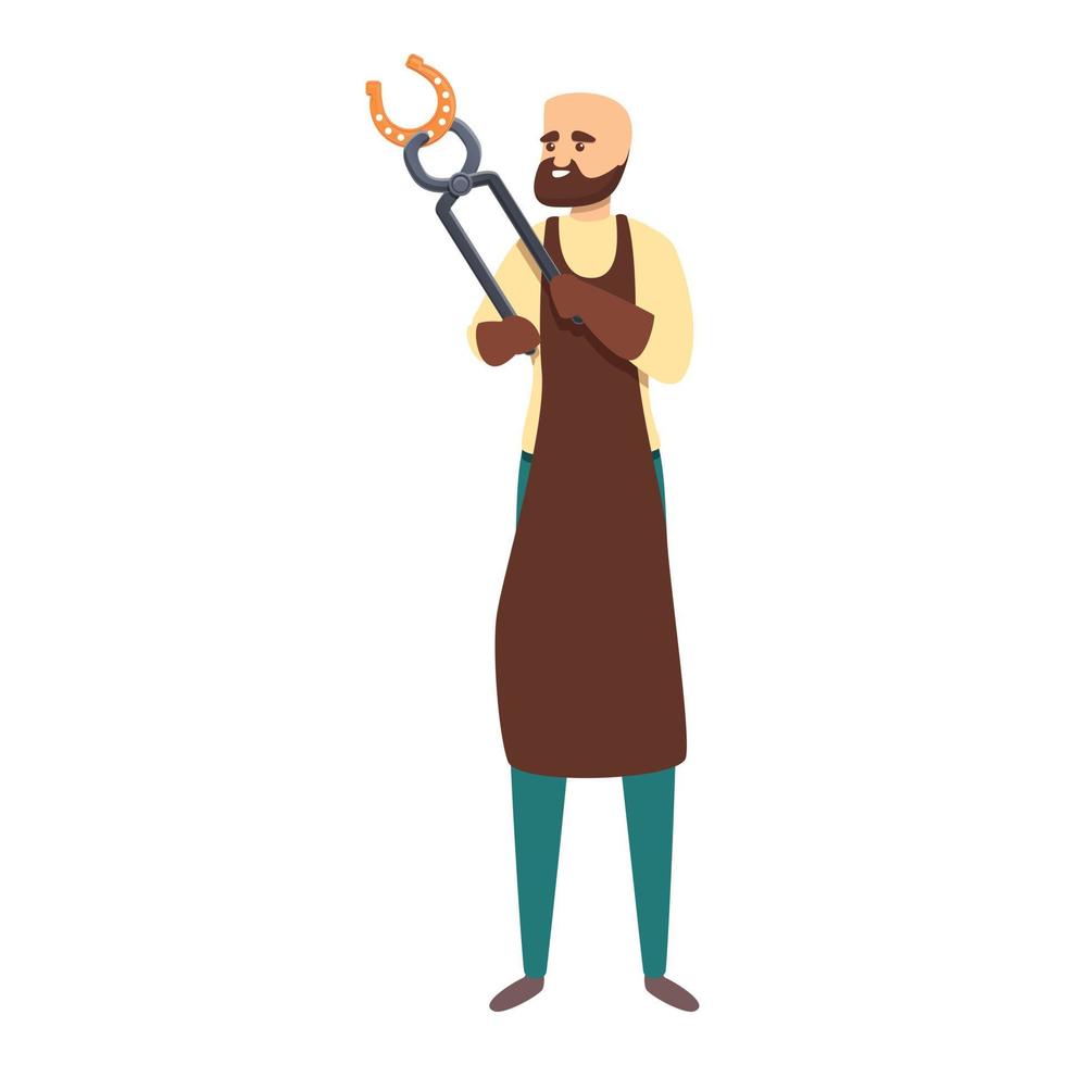 Blacksmith hot tongs icon, cartoon style vector