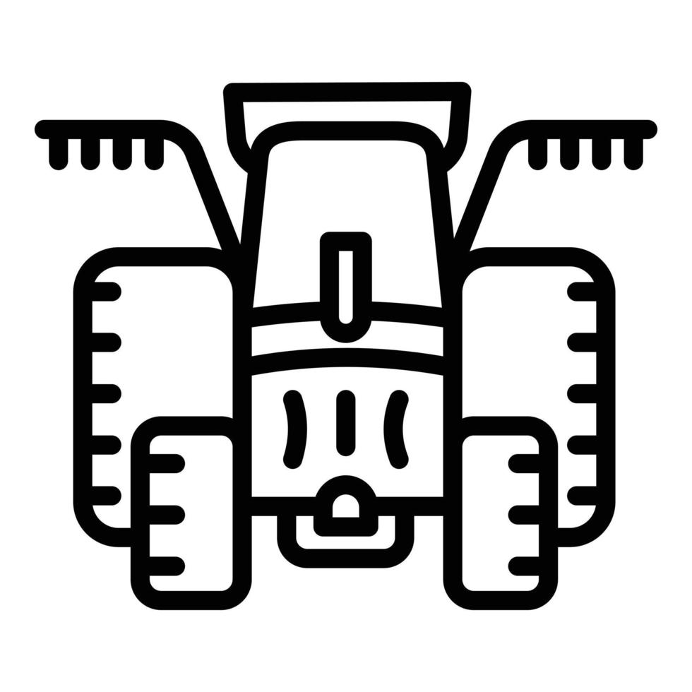 Cultivation tractor icon, outline style vector