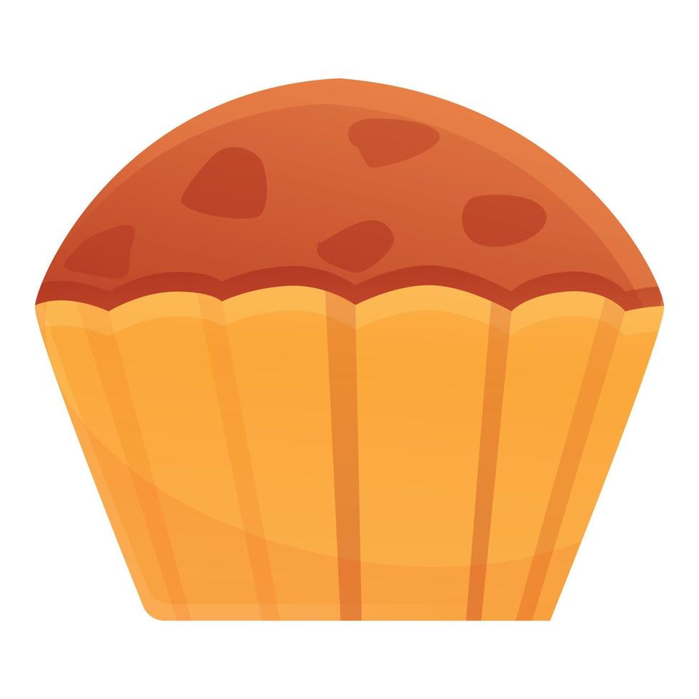 Homemade cupcake icon, cartoon style vector