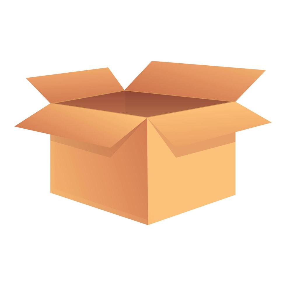 Square box icon, cartoon style vector