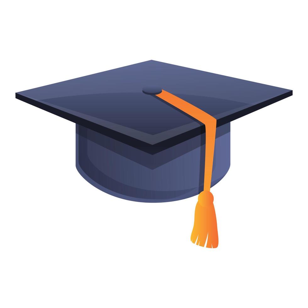 Ceremony graduation hat icon, cartoon style vector