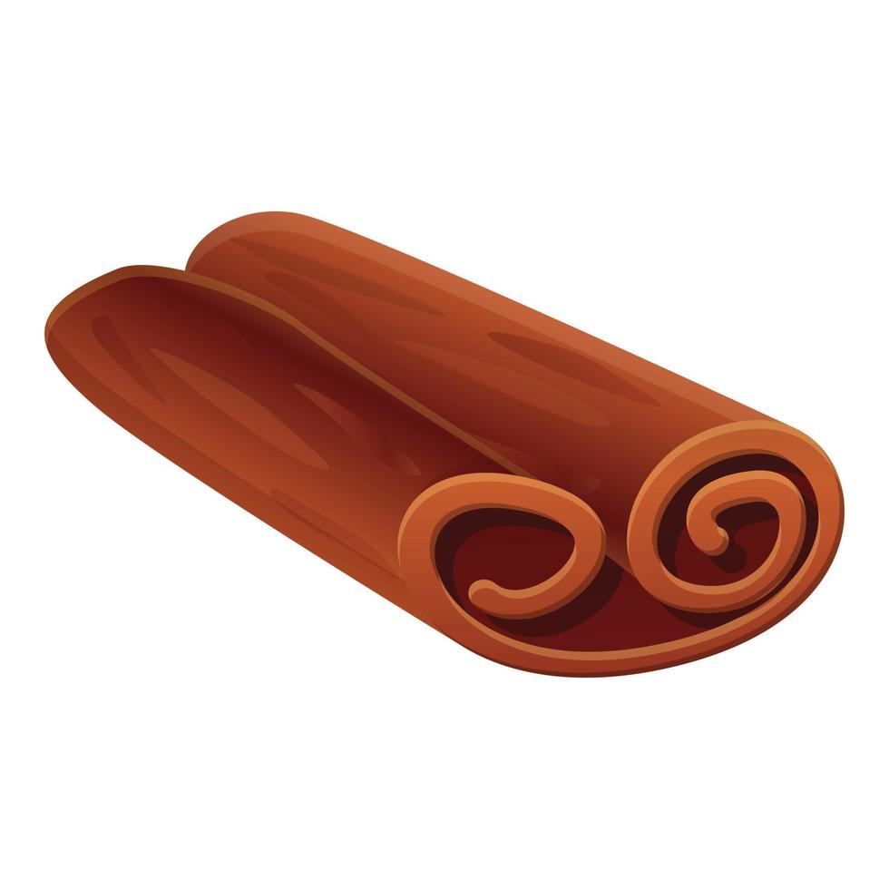 Cinnamon stick icon, cartoon style vector