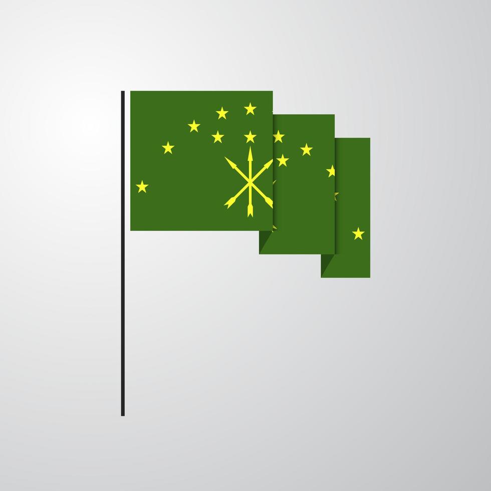 Adygea waving Flag creative background vector