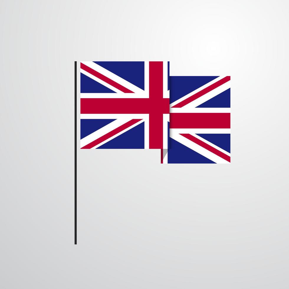 vector de diseño de bandera ondeante del reino unido