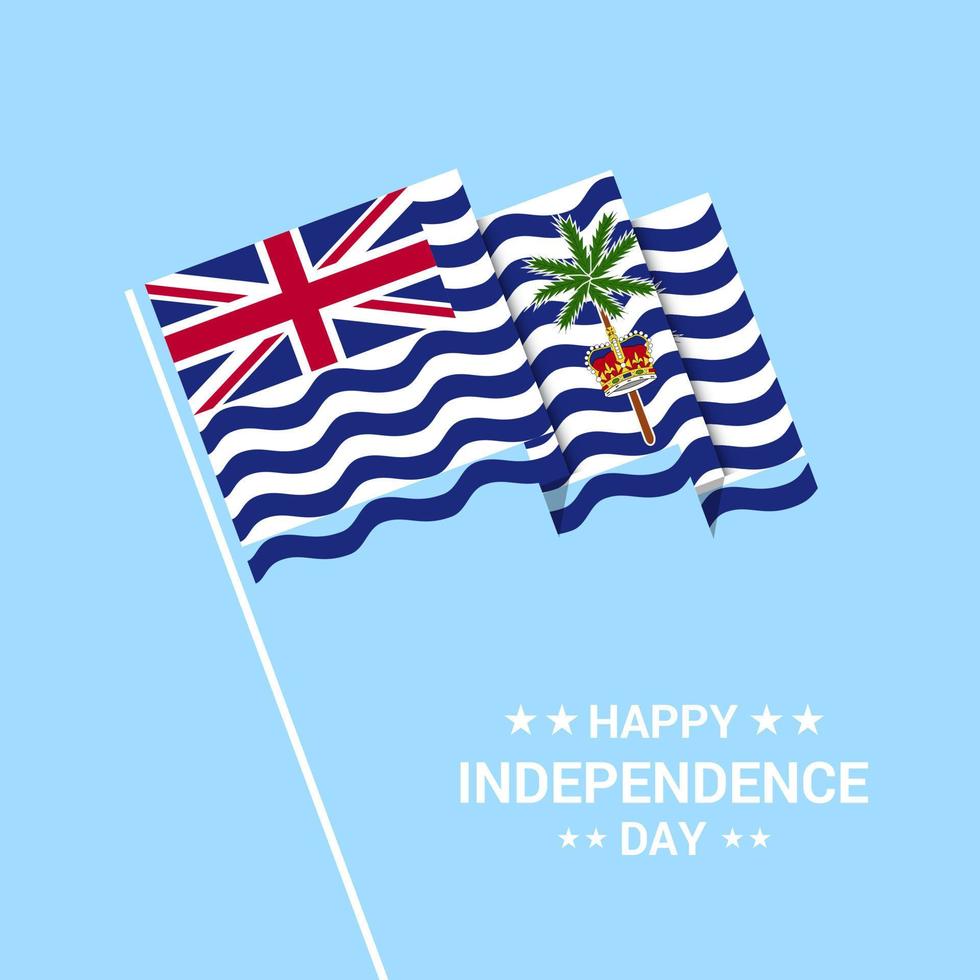 British Indian Ocean Territory Independence day typographic design with flag vector