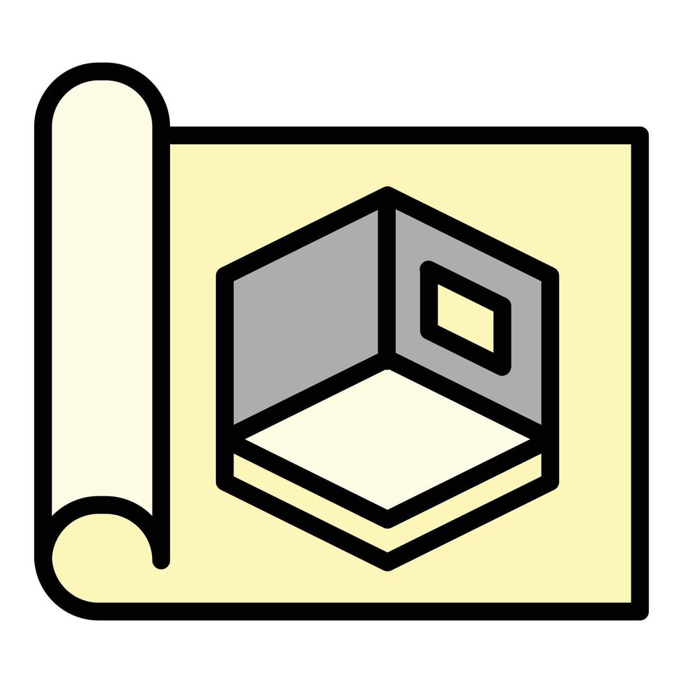 icono de proyecto de sala de arquitecto, estilo de esquema vector