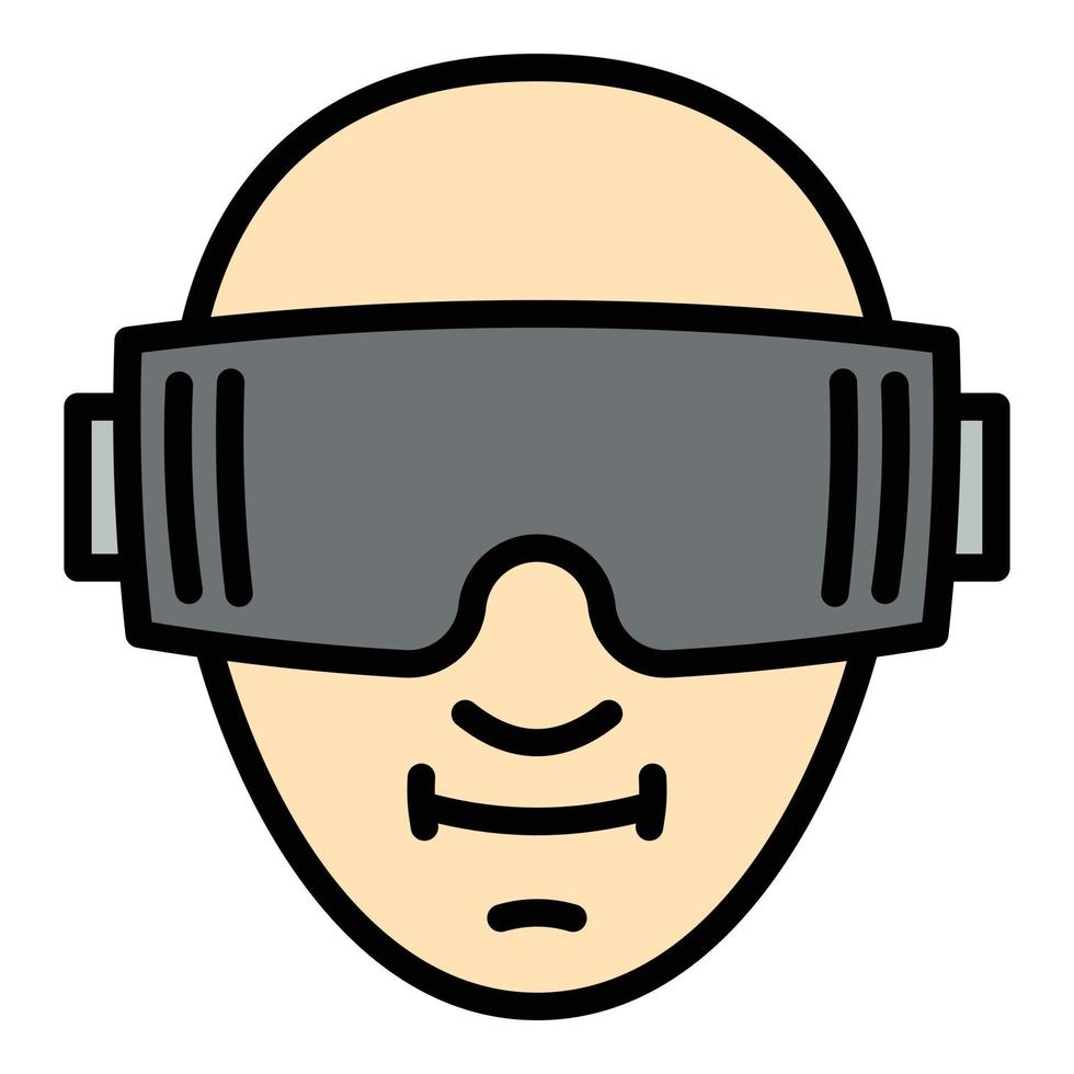 icono de gafas de juego de máscara, estilo de contorno vector