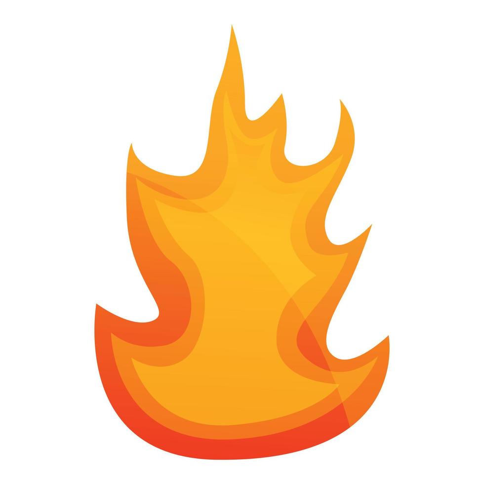 Graphic fire flame icon, cartoon style vector