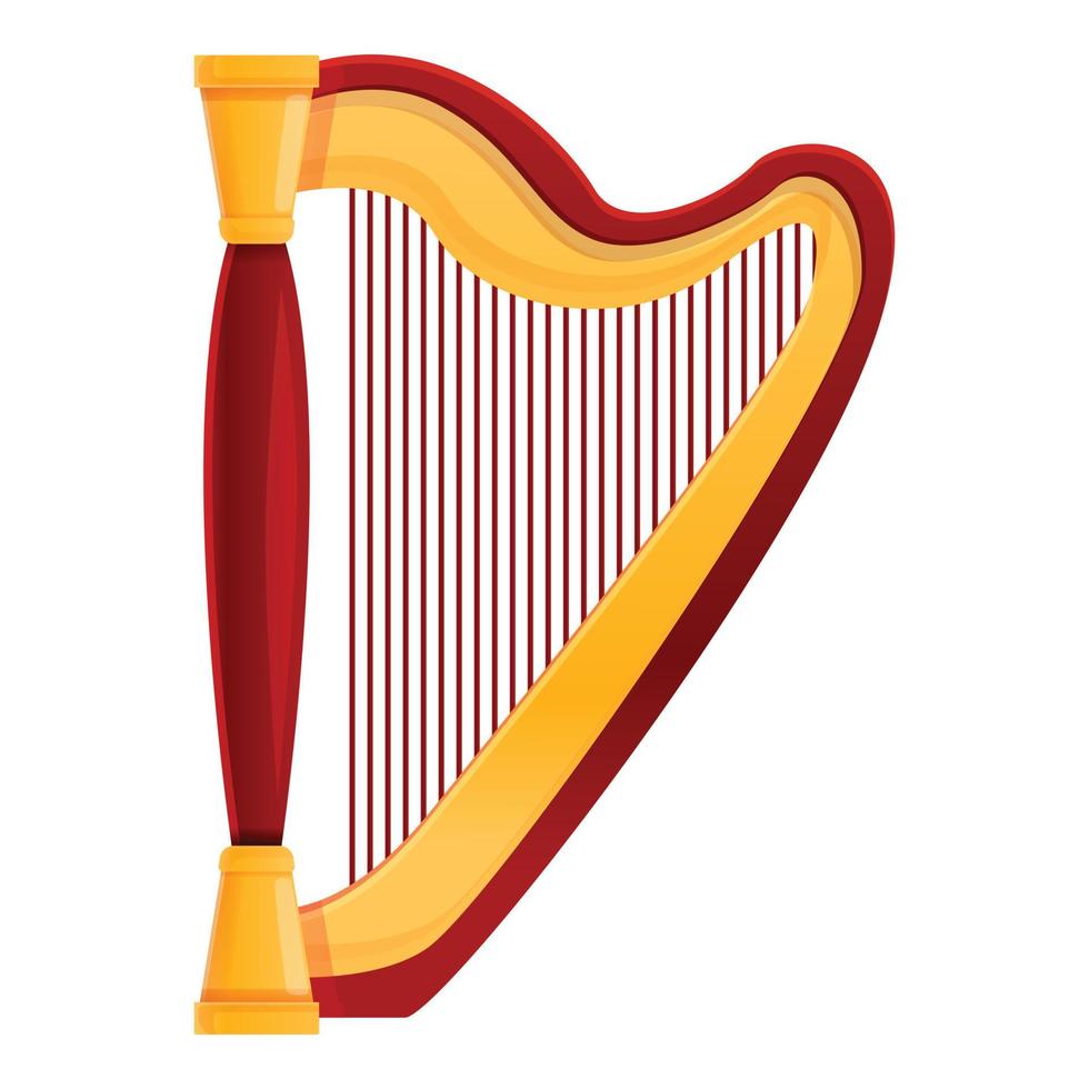 String harp icon, cartoon style vector