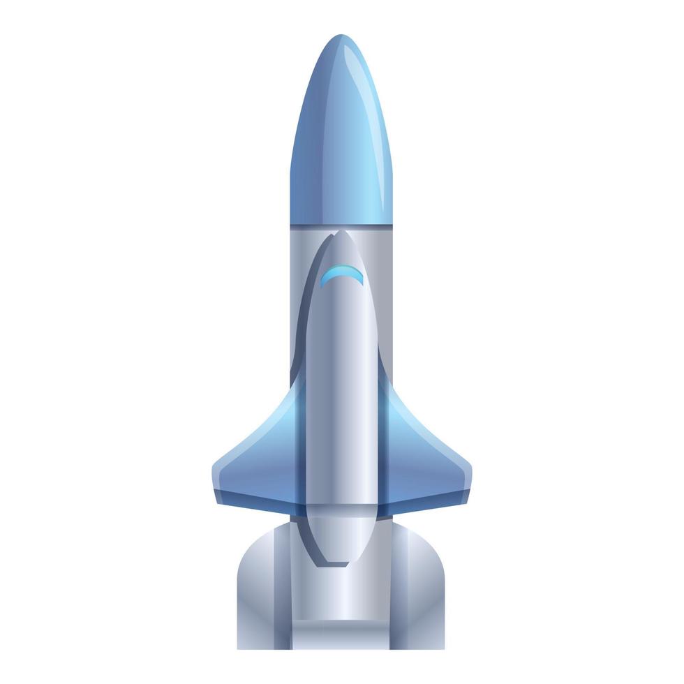 Cosmos spaceship icon, cartoon style vector