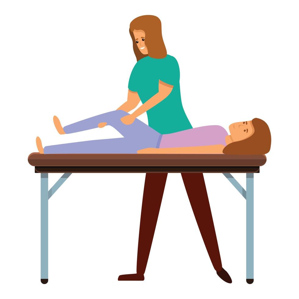 Woman masseur icon, cartoon style vector