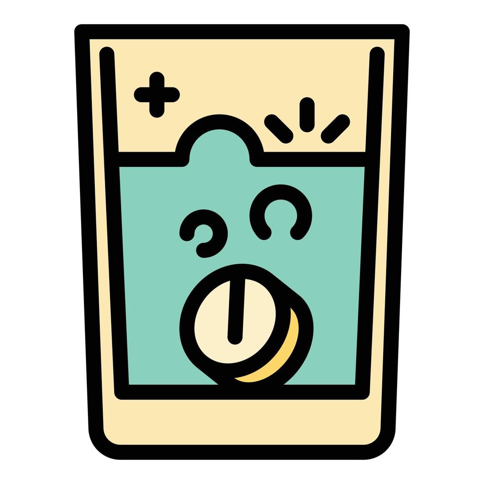 Flu pill glass icon, outline style vector