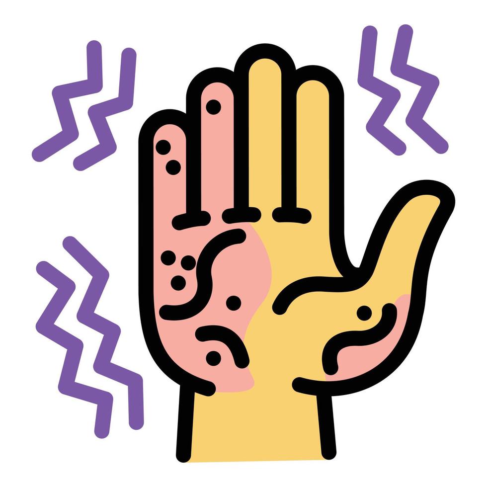 icono de congelación de mano, estilo de esquema vector