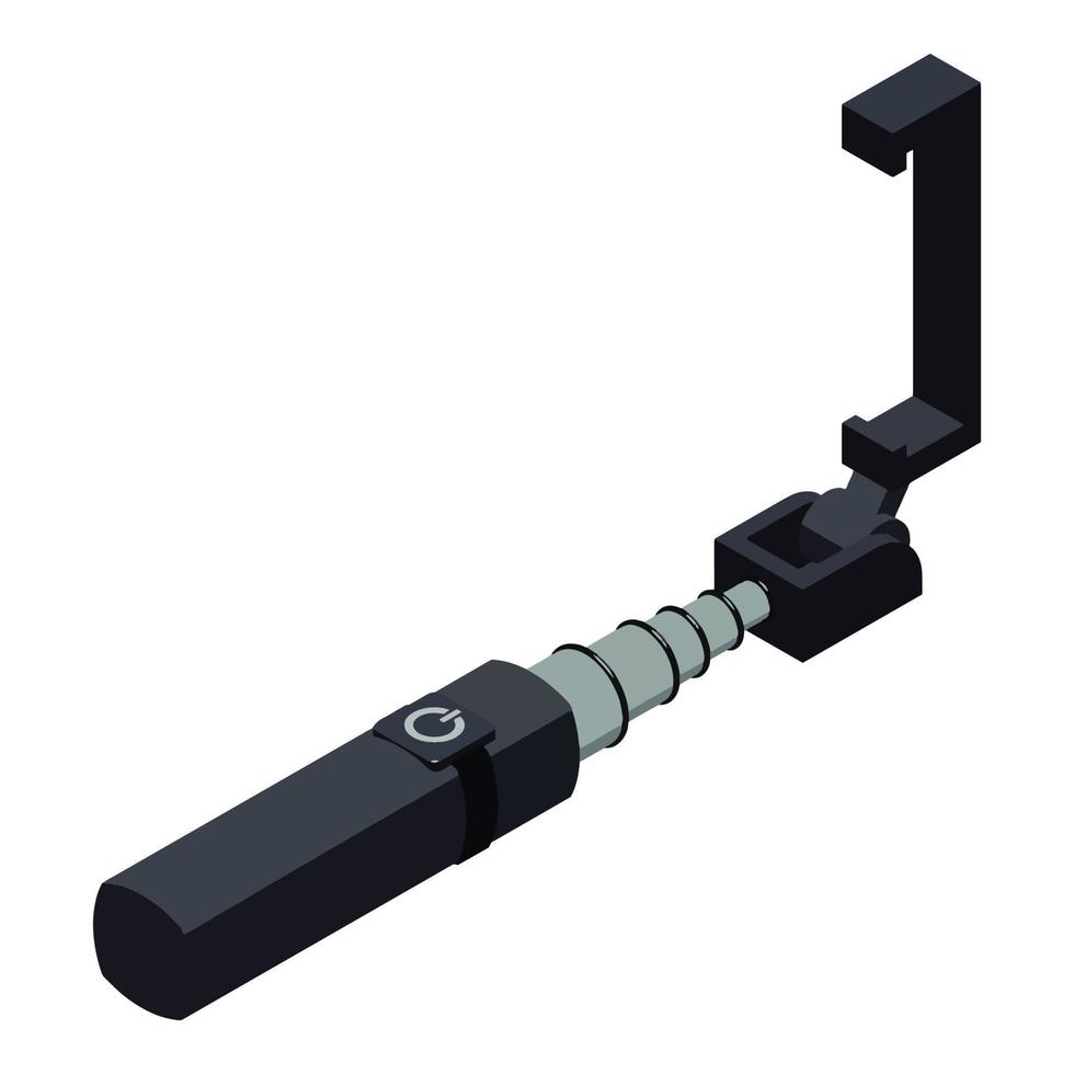 Selfie stick icon, isometric style vector