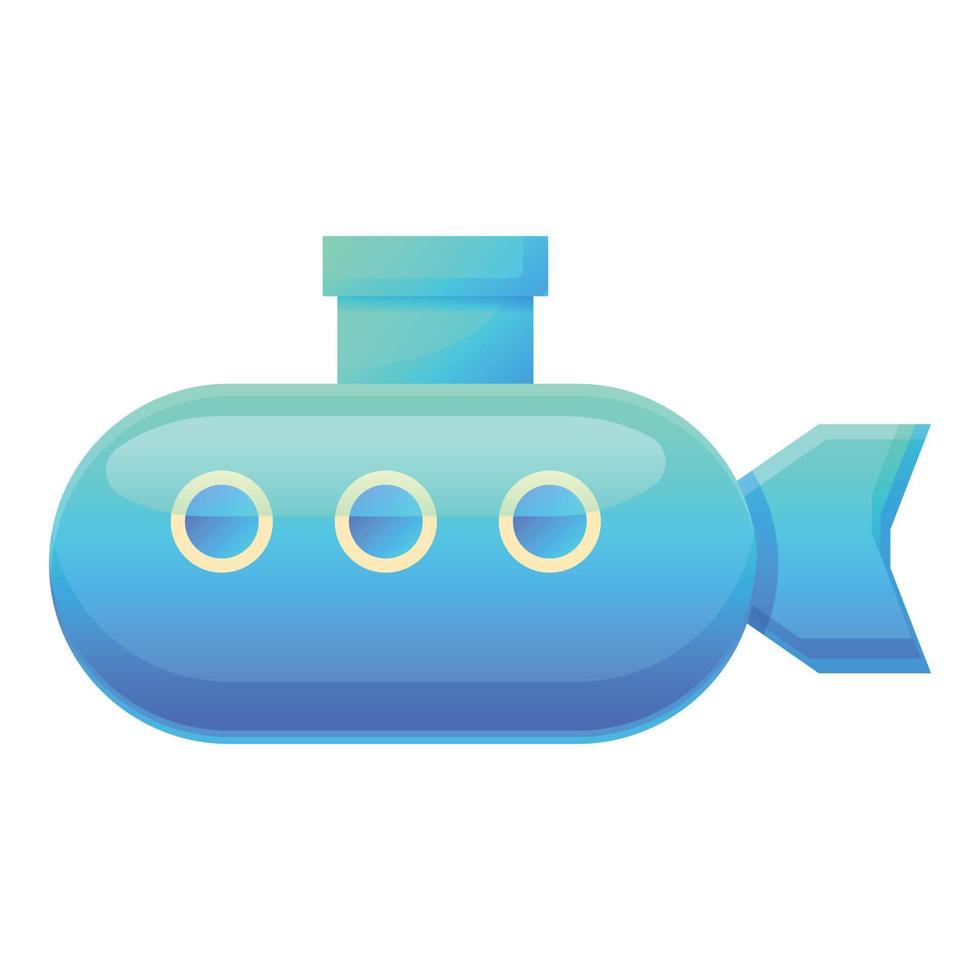 Bath toy submarine icon, cartoon style vector
