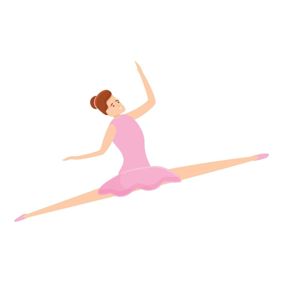 Ballerina girl icon, cartoon style vector