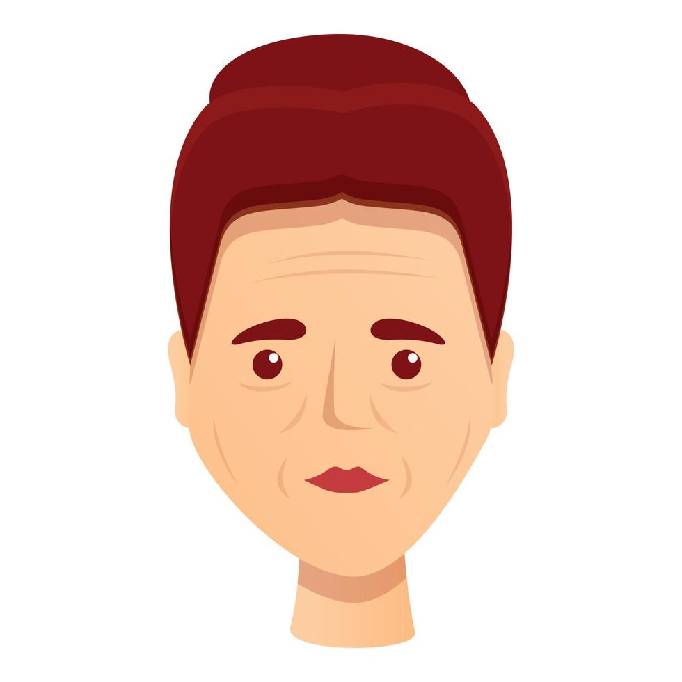 Lady wrinkles icon, cartoon style vector