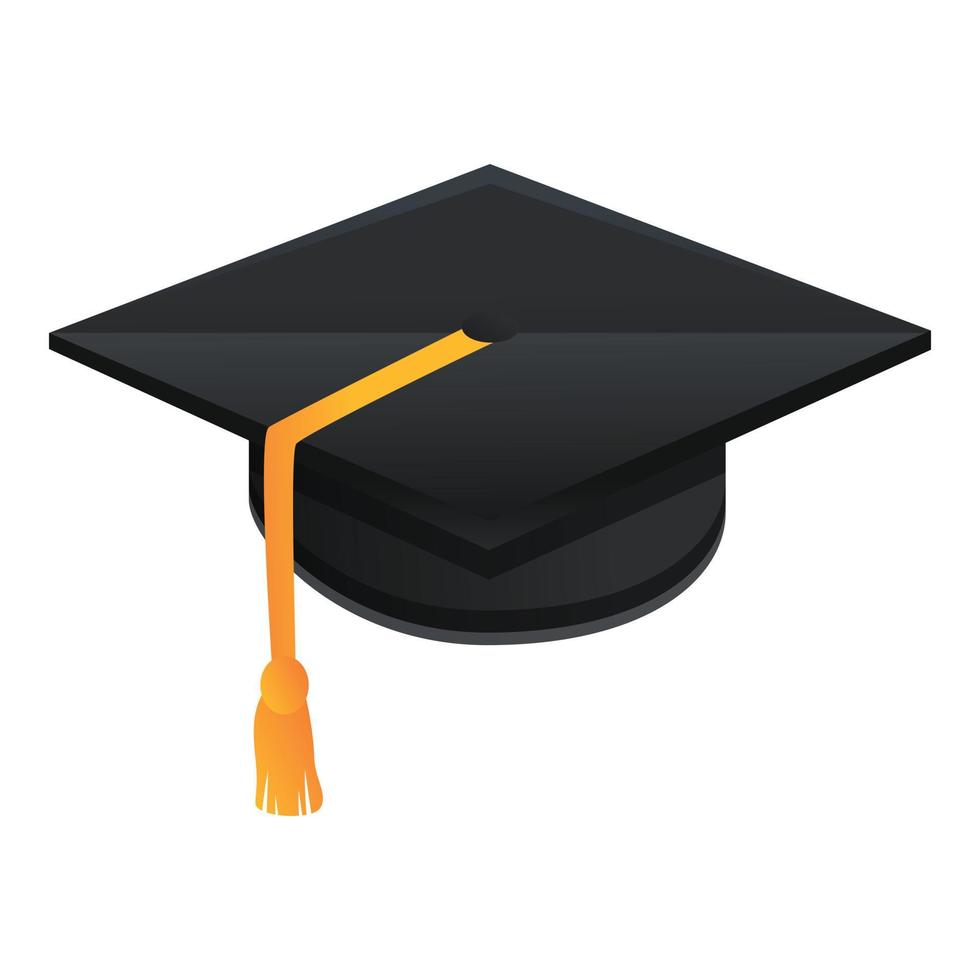 icono de sombrero de graduación de celebración, estilo de dibujos animados vector