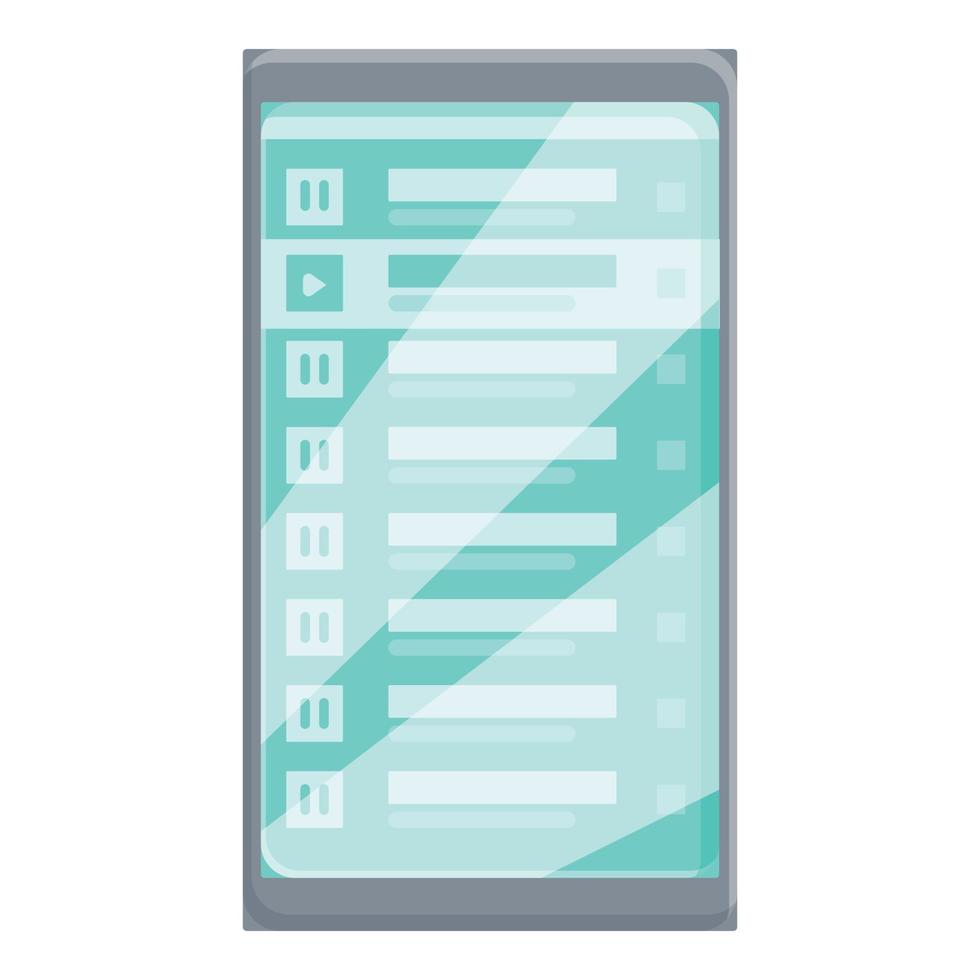 Music playlist icon, cartoon style vector