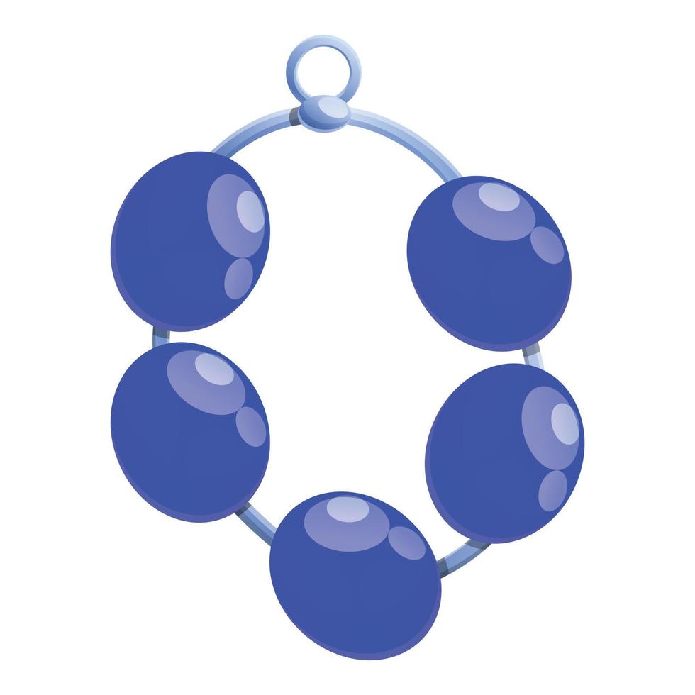 icono de amuleto de collar azul, estilo de dibujos animados vector