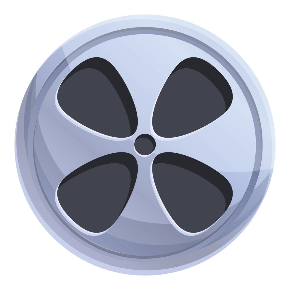 Cinema reel icon, cartoon style vector