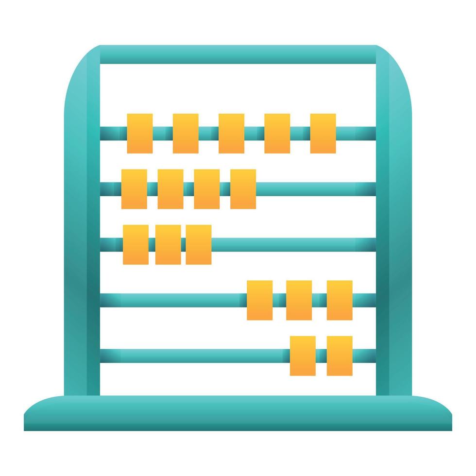Wooden abacus icon, cartoon style vector