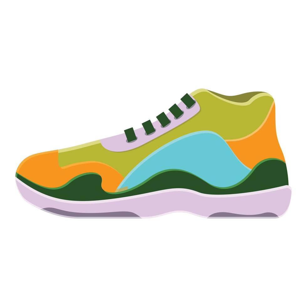 Colorful sneakers icon, cartoon style vector