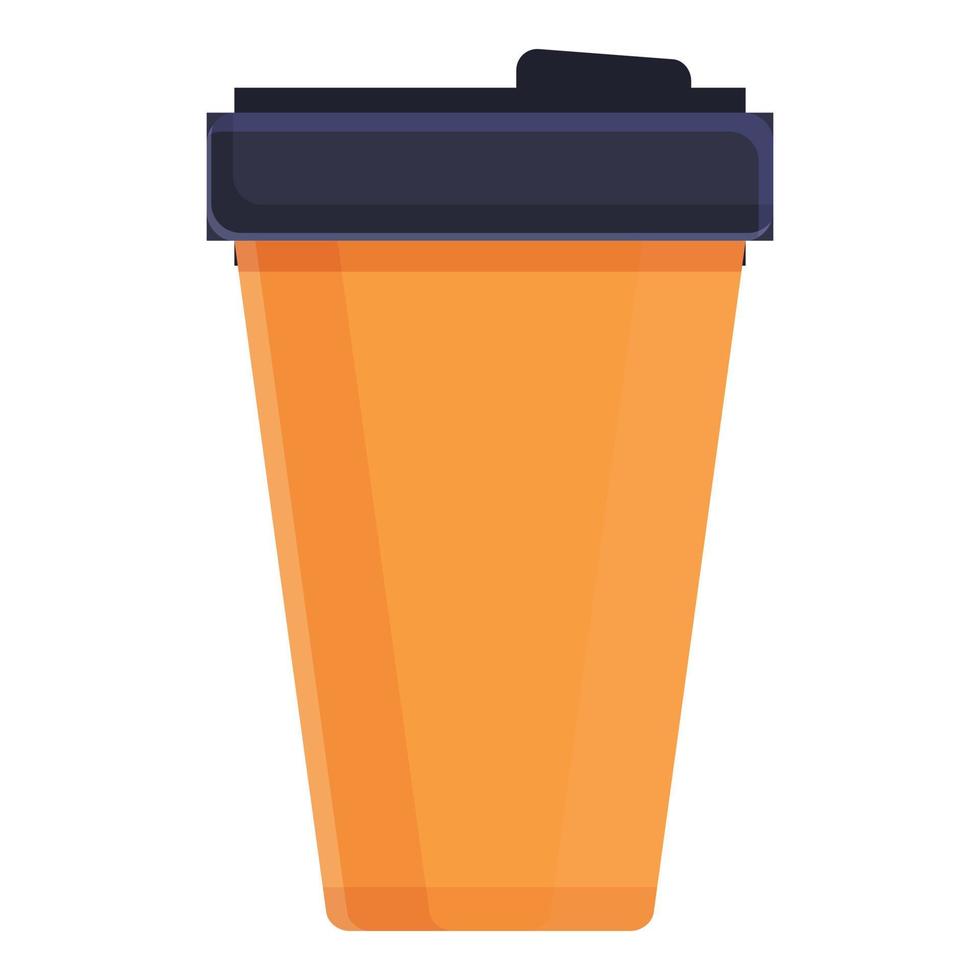 Thermos cup icon, cartoon style vector