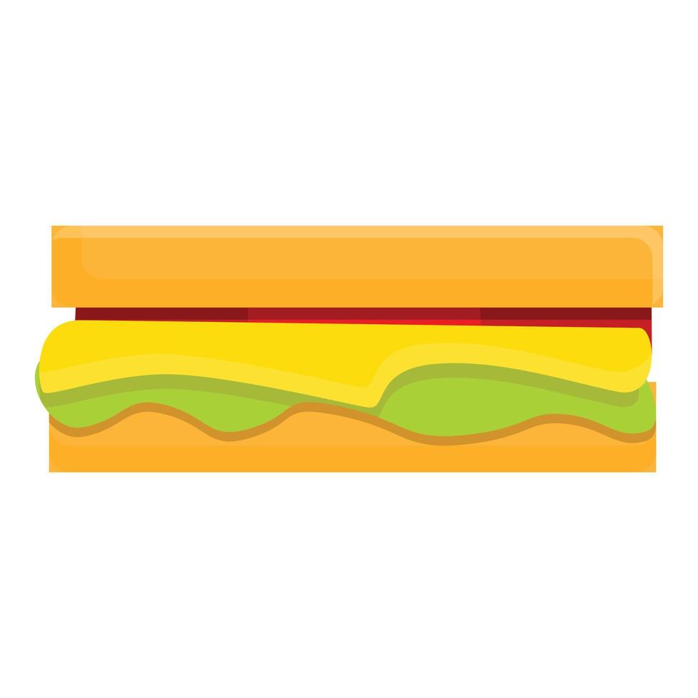 Healthy breakfast sandwich icon, cartoon style vector