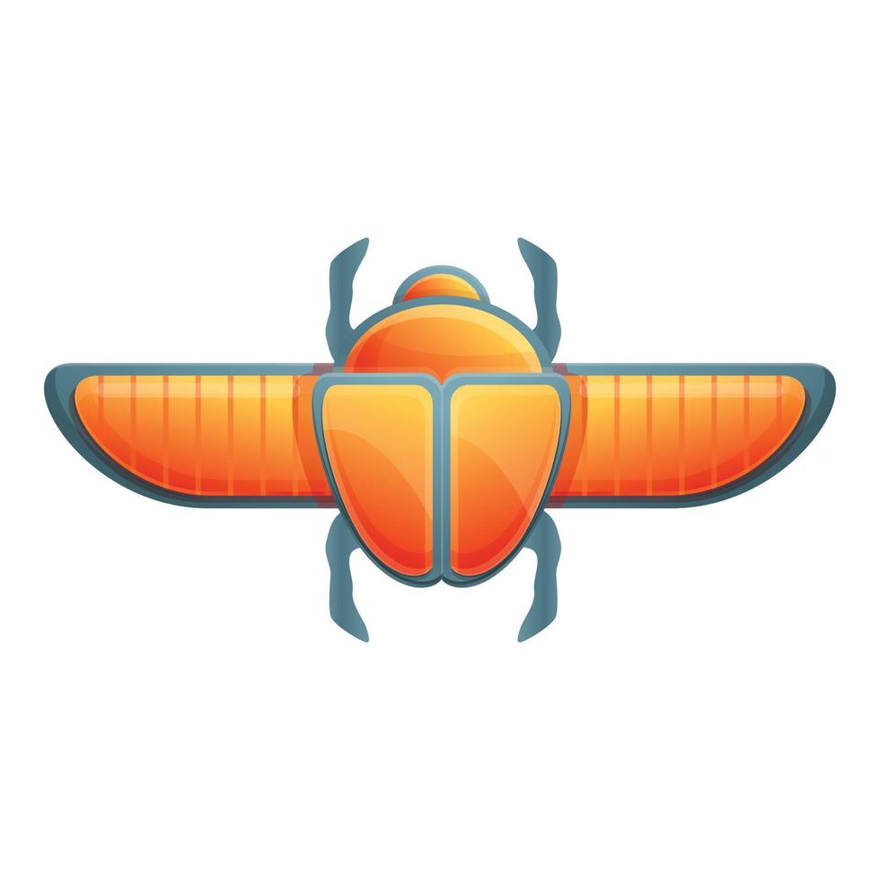 God scarab beetle icon, cartoon style vector