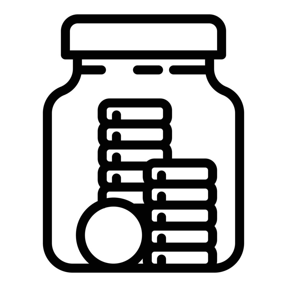 Deposit money jar icon, outline style vector