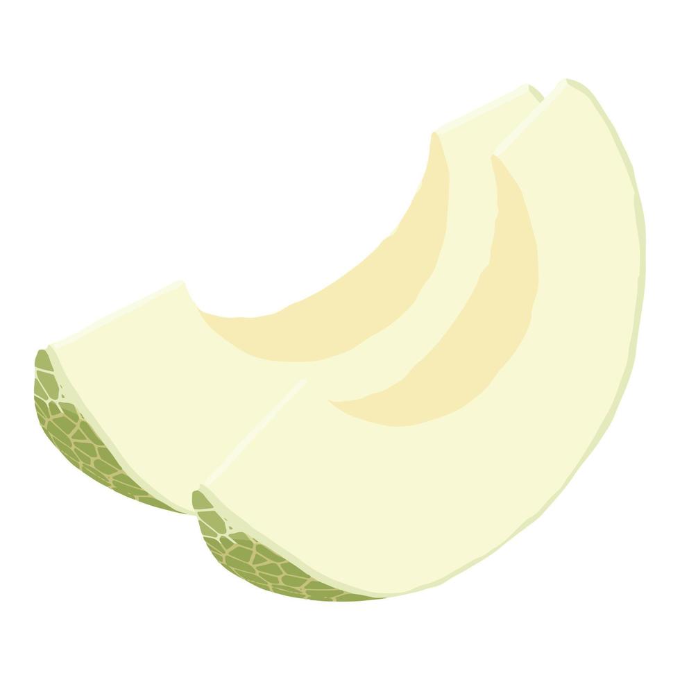 icono de rodajas de melón, estilo isométrico vector