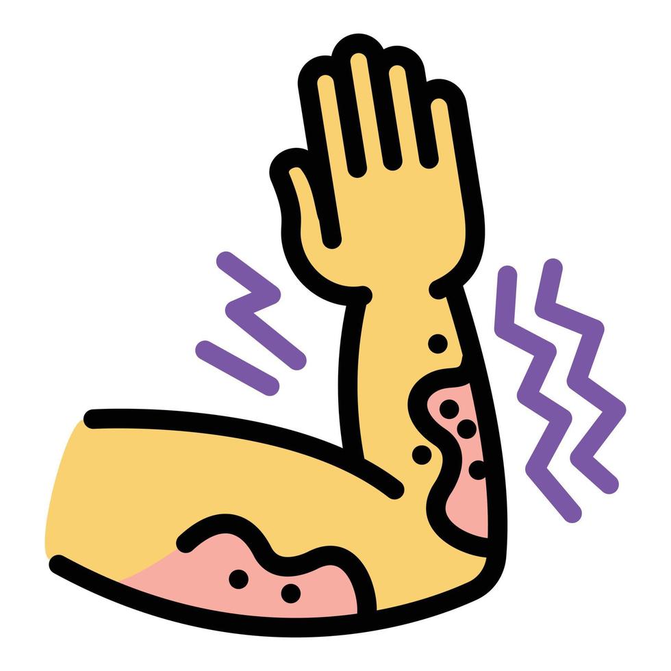 Hand frostbite icon, outline style vector