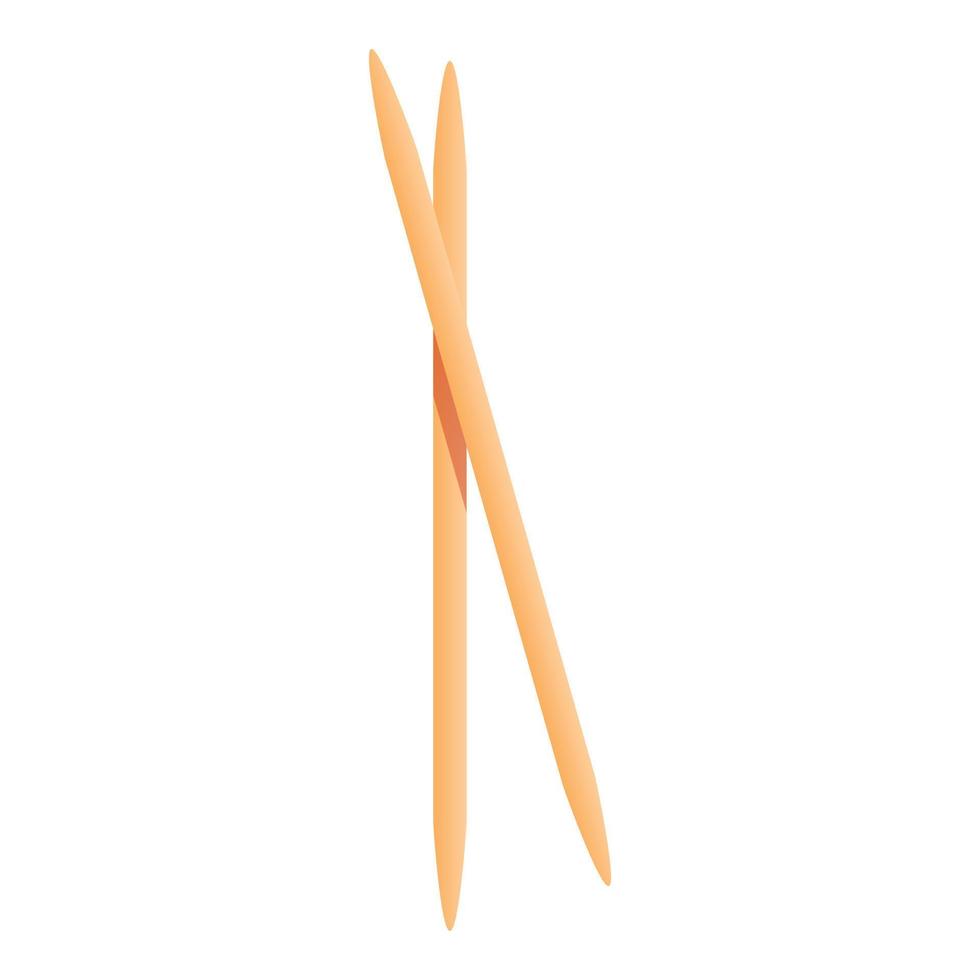 Wooden toothpick icon, cartoon style vector