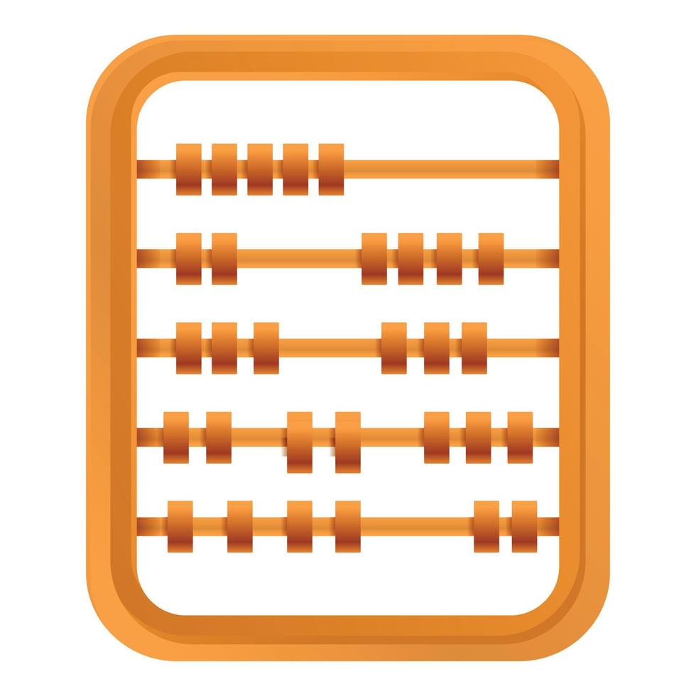School abacus icon, cartoon style vector
