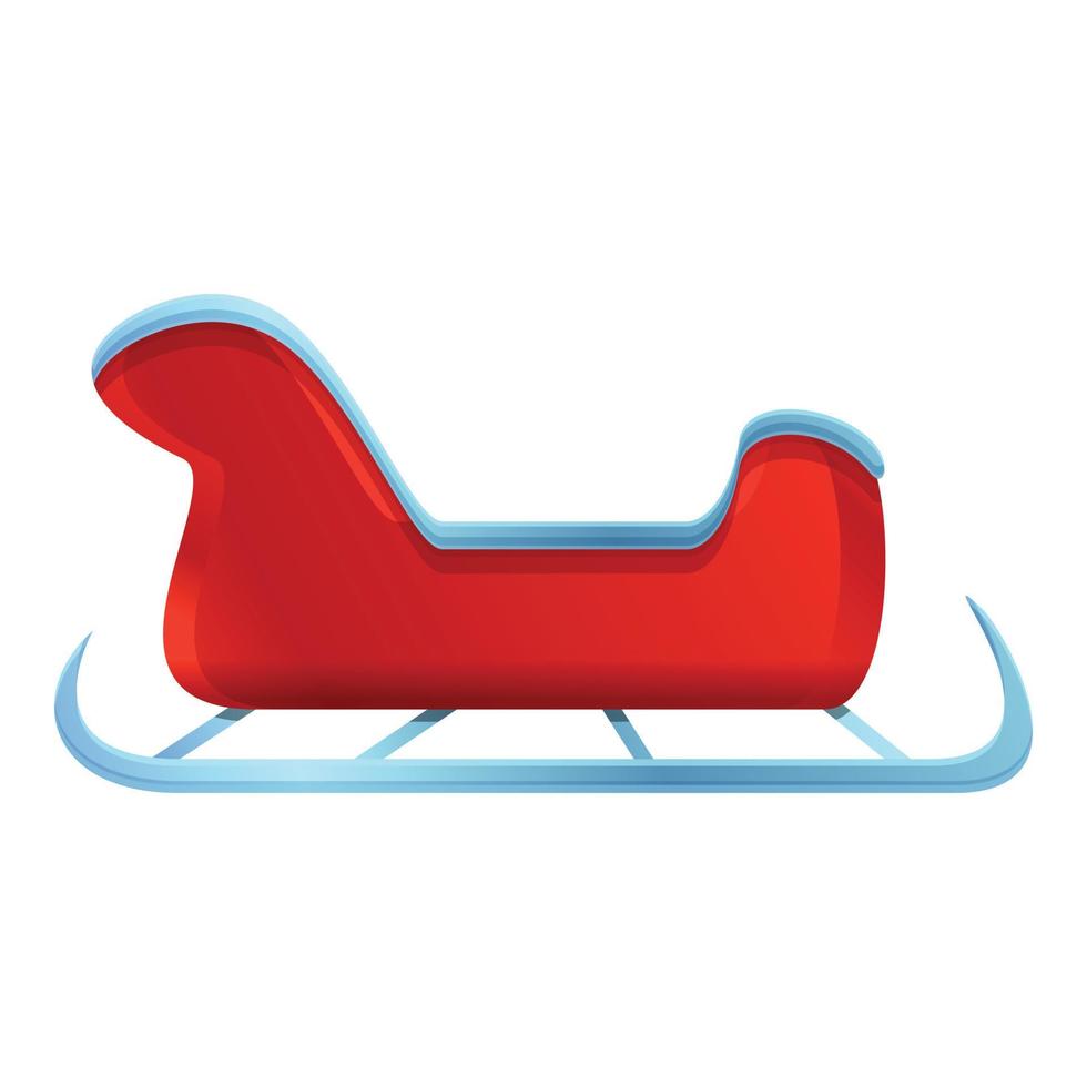 New year sleigh icon, cartoon style vector