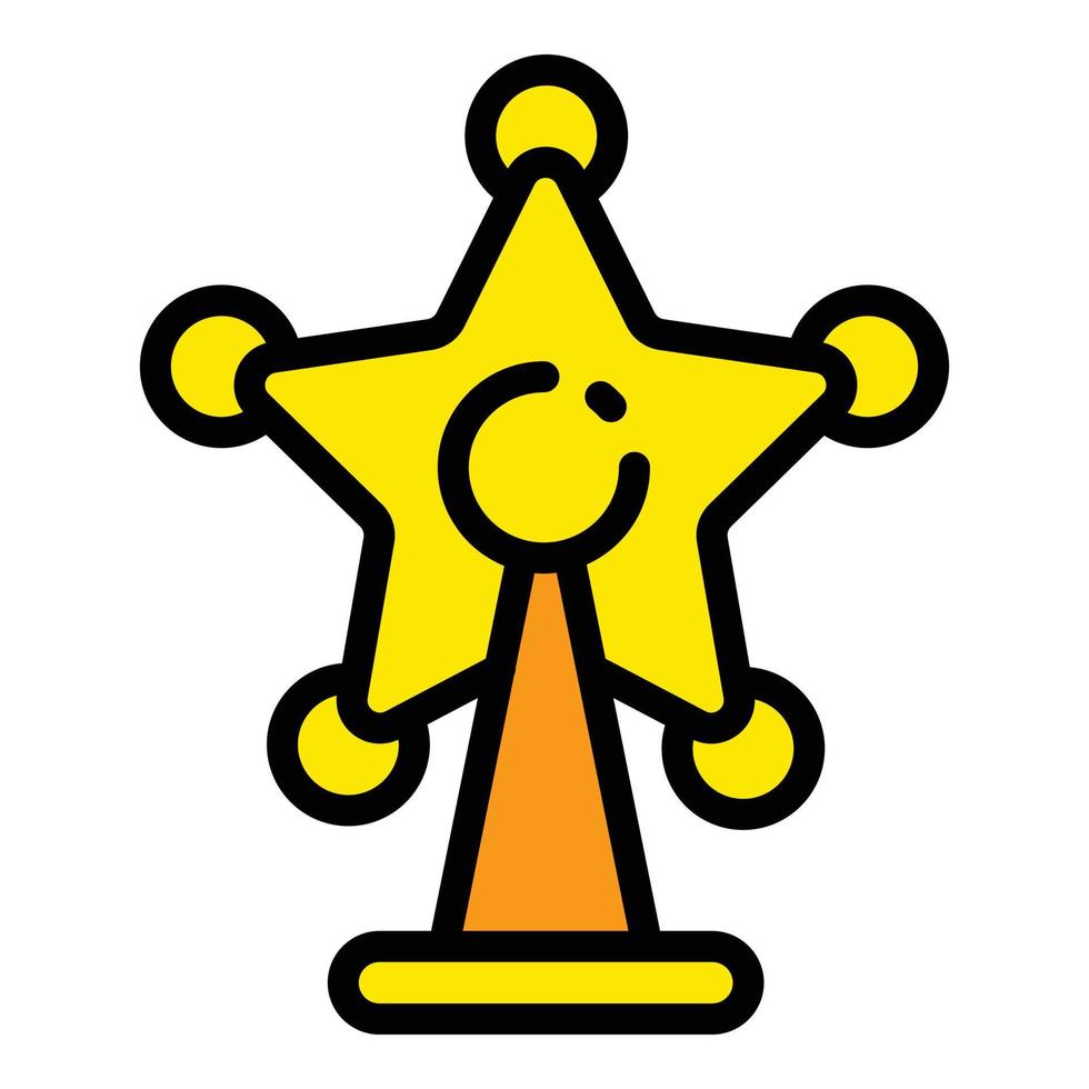 Christmas star tree toy icon, outline style vector