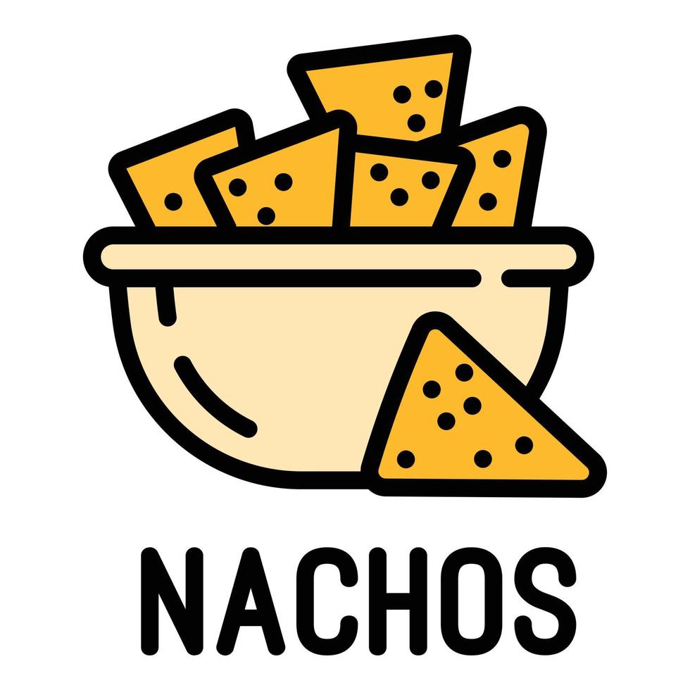 Nachos icon, outline style vector