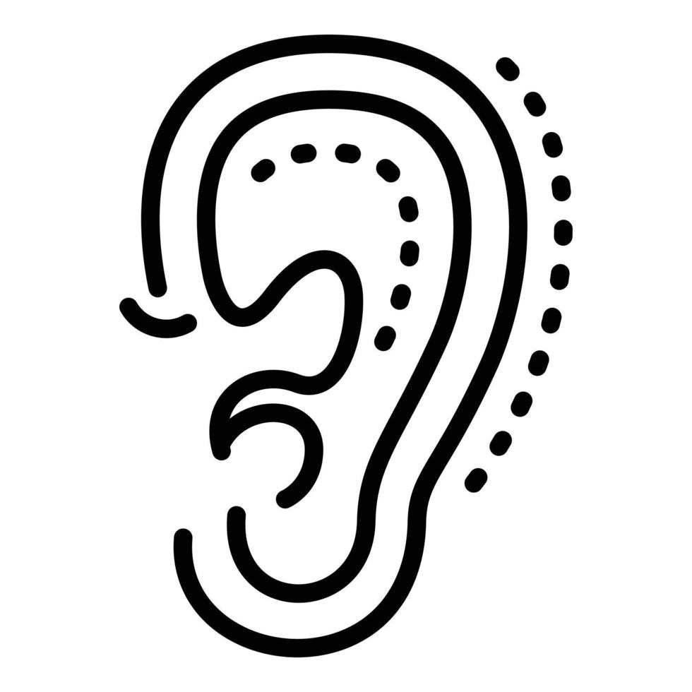 Ear lifting icon, outline style vector