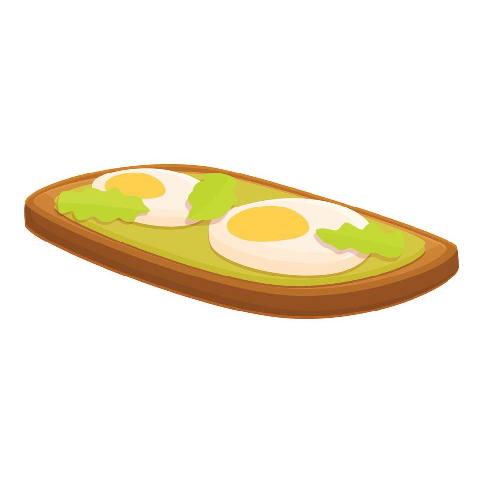 Breakfast fried egg icon, cartoon style vector