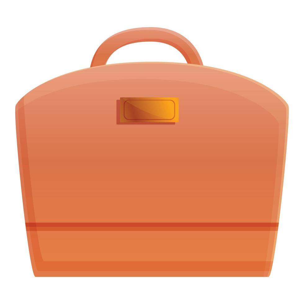 Classic laptop bag icon, cartoon style vector