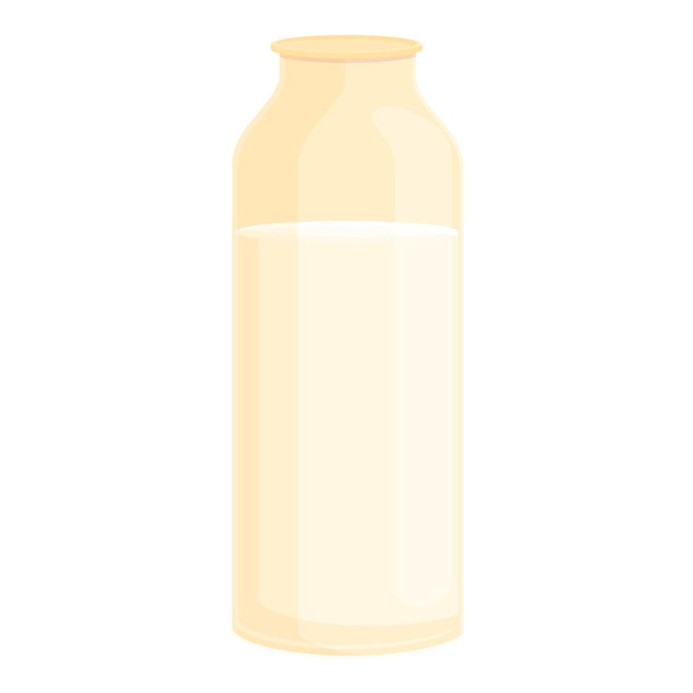 Breakfast milk bottle icon, cartoon style vector