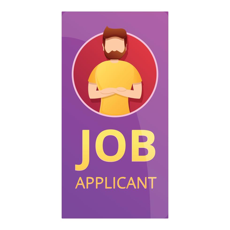 Job applicant icon, cartoon style vector