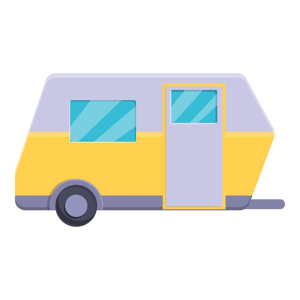 icono de remolque de autocaravana, estilo de dibujos animados vector